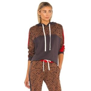 NWT Monrow Supersoft Fleece Print Block Pullover Hoody Size S